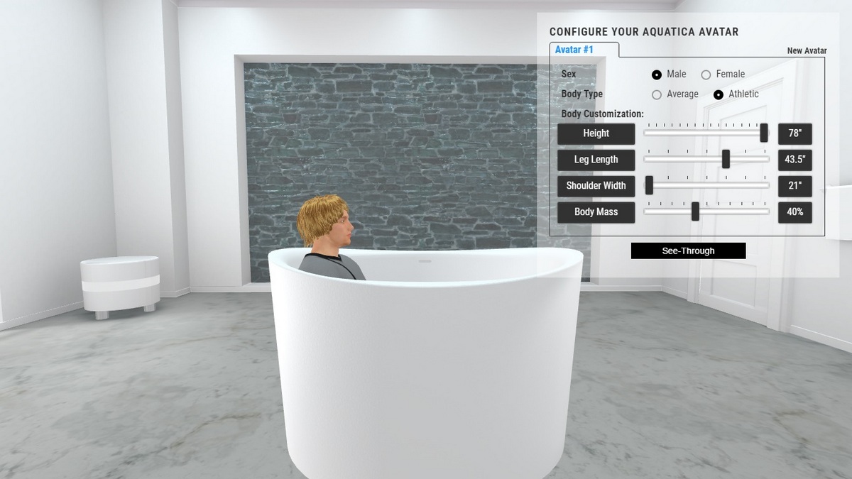 True Ofuro Duo Bathtub 3D Body Position